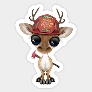 Cute Baby Deer Firefighter Sticker